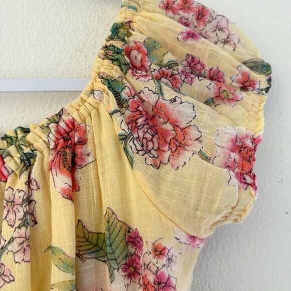 Billabong linger here yellow floral off the shoulder maxi dress size medium boho - Picture 5 of 16